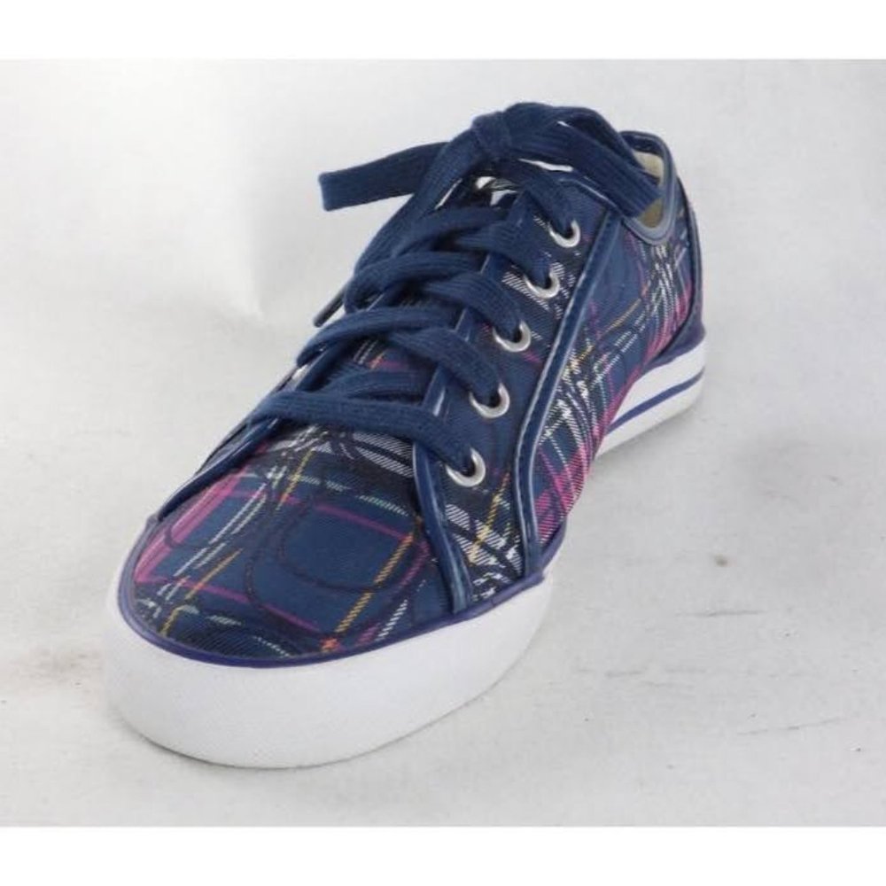COACH Dee Blue Plaid Sneakers - Picture 4 of 10